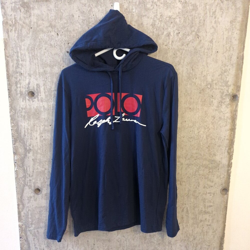 NWT Polo Ralph Lauren Mens Small Navy Blue Sweatshirt Hoodie $65